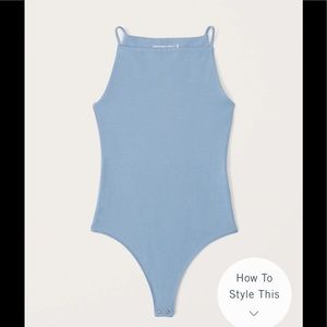 NWT Abercrombie Cotton Seamless Fabric Boatneck Bodysuit